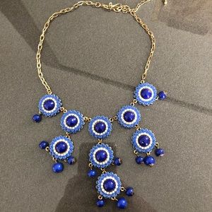 Glam blue and gold necklace